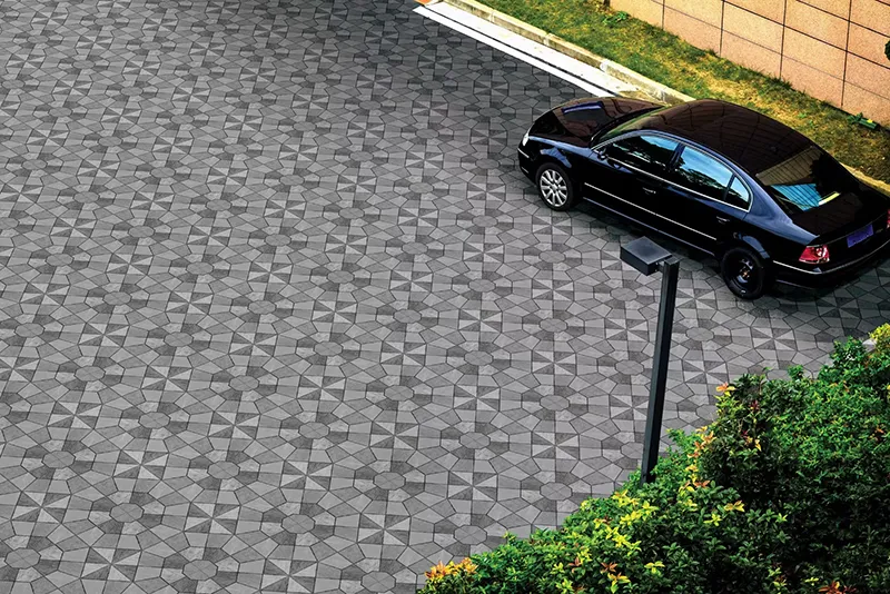 کف پارکینگ خلاقانه با بافت های متنوع سرامیک