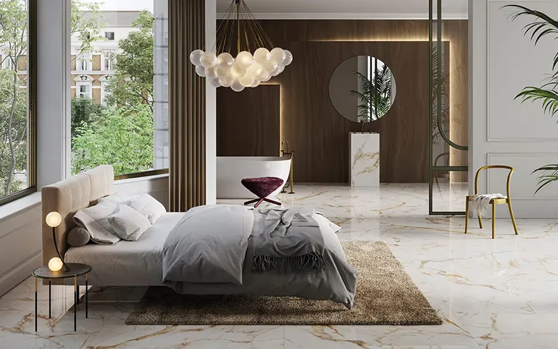 اتاق خوابی شیک با انتخاب سرامیک مناسب