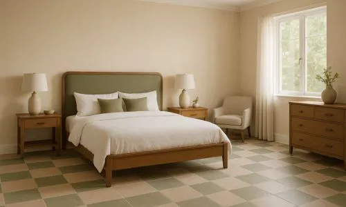 ترکیب سرامیک بژ و سبز زیتونی