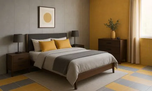 ترکیب سرامیک طوسی و زرد