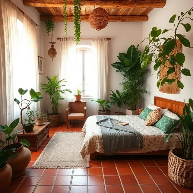 سرامیک رنگ سفالی برای اتاق خواب