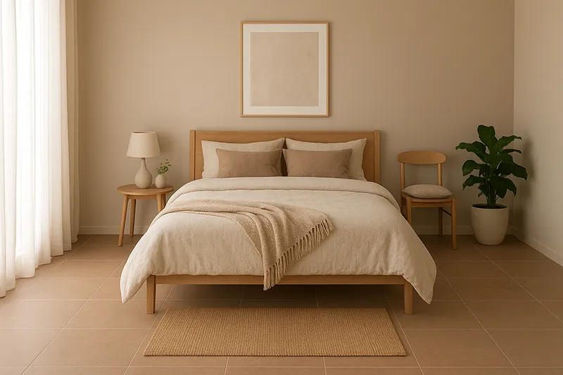 سرامیک قهوه ای روشن برای اتاق خواب