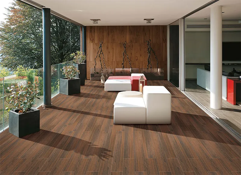 سرامیک طرح چوب تیره برای بالکن