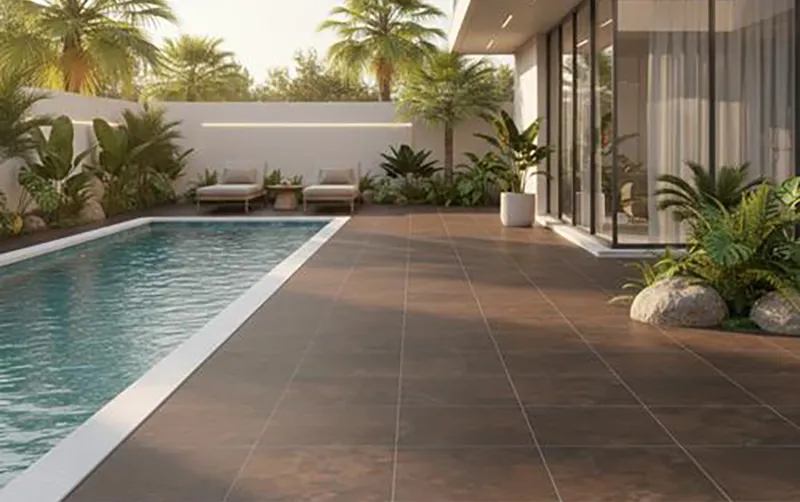 سرامیک طرح سنگ قهوه ای برای تراس