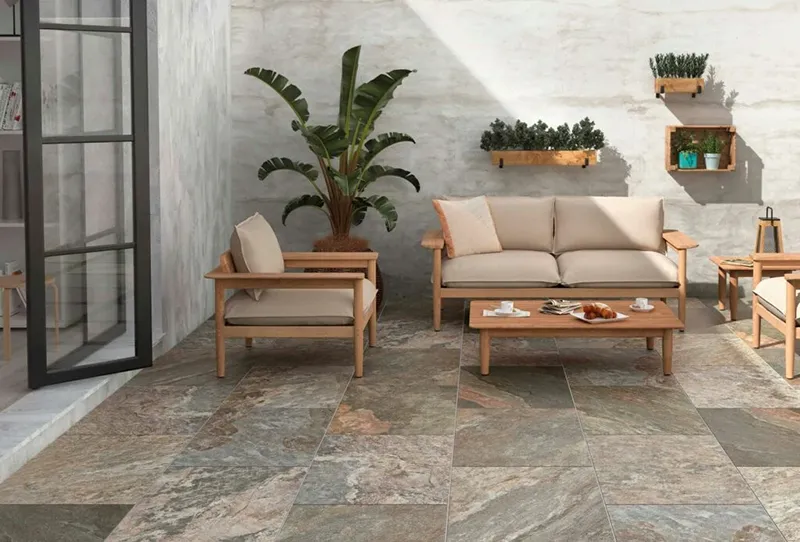 سرامیک طرح سنگ با سایز متوسط برای تراس