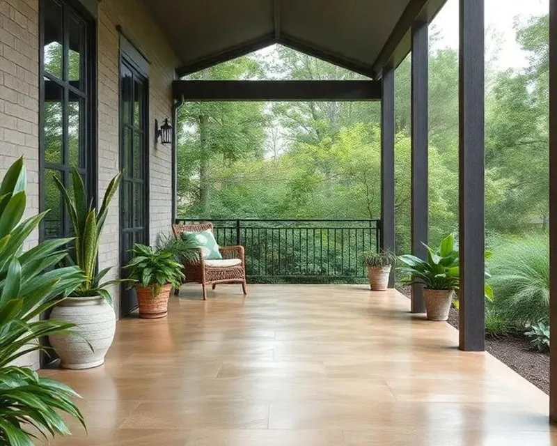 سرامیک رنگ قهوه ای و بژ روشن برای تراس