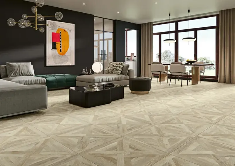سرامیک طرح پارکت برای کف پذیرایی