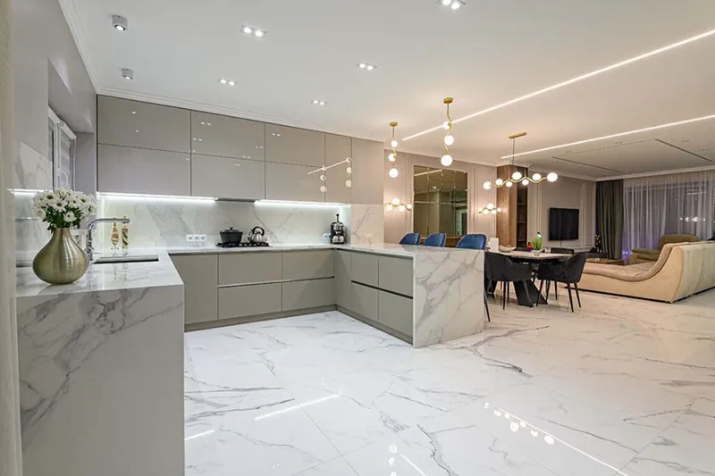 کاشی طرح سنگ بین کابینتی