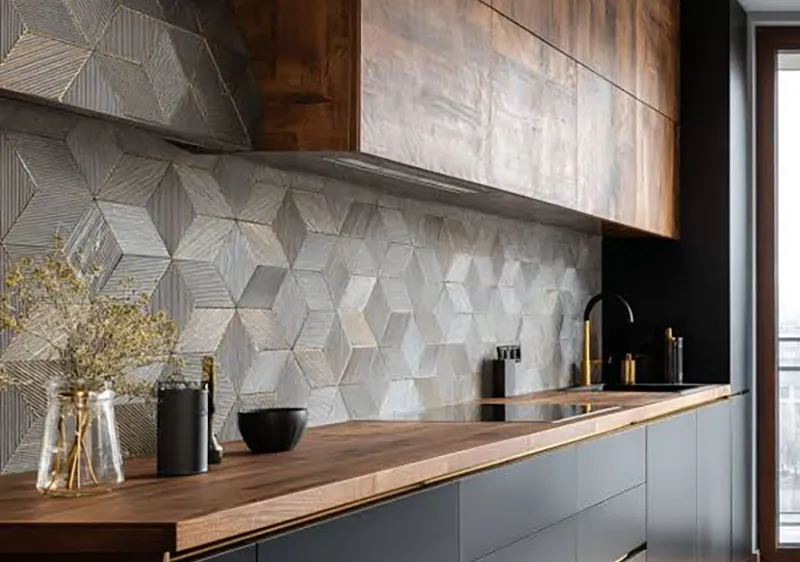 کاشی بین کابینتی بافت دار