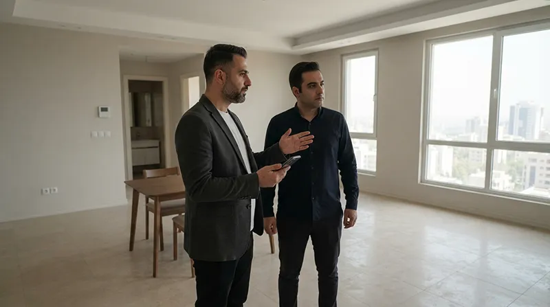بررسی یک آپارتمان نوساز توسط کارشناسان